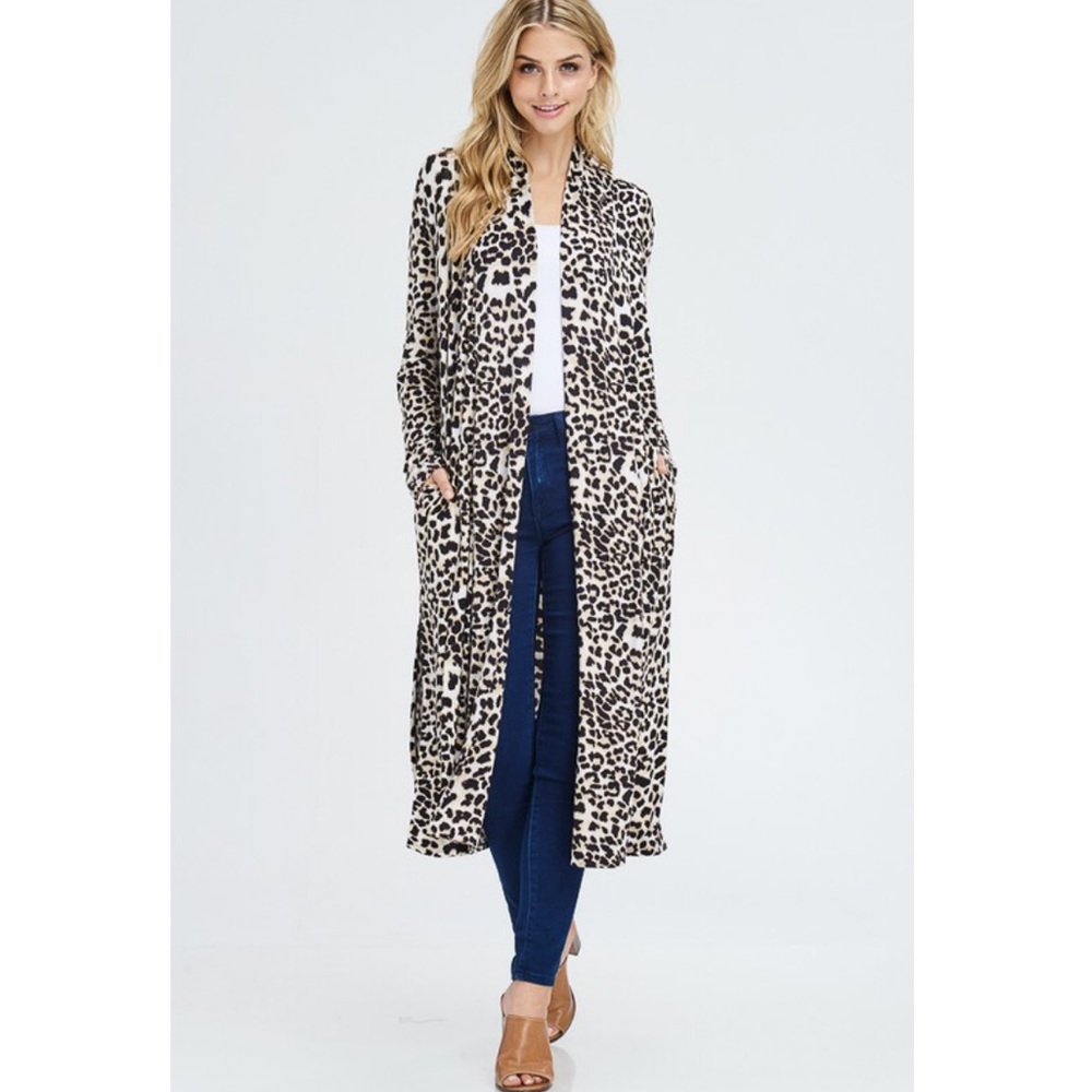 Hera Leopard Kimono Cardigan with Belt